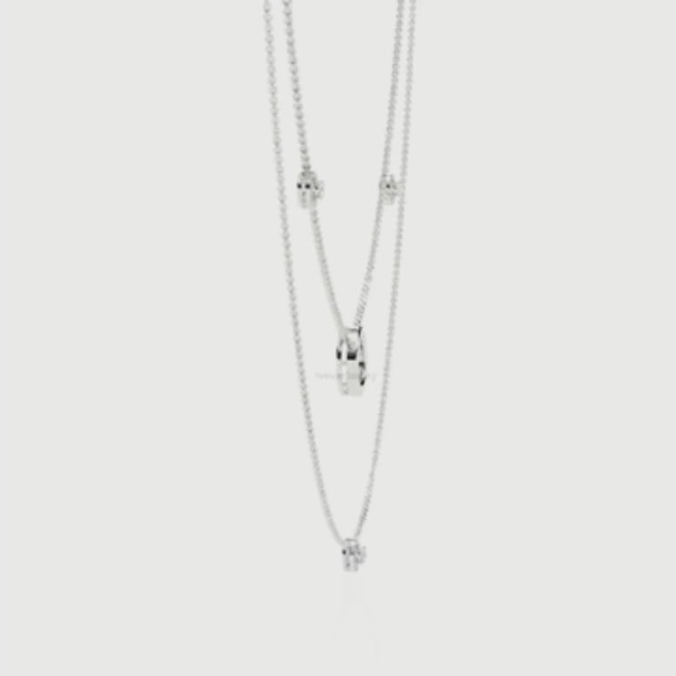 Layered Open Circle Bezel Double Necklace video