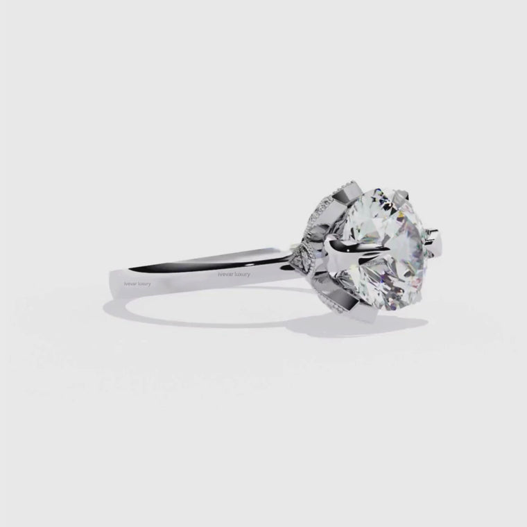 Six Prong Round Cut Solitaire Engagement Ring video
