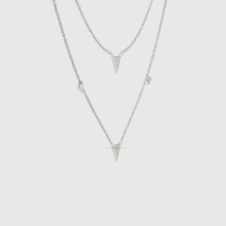 Two Layered Triangle Pave Necklace video