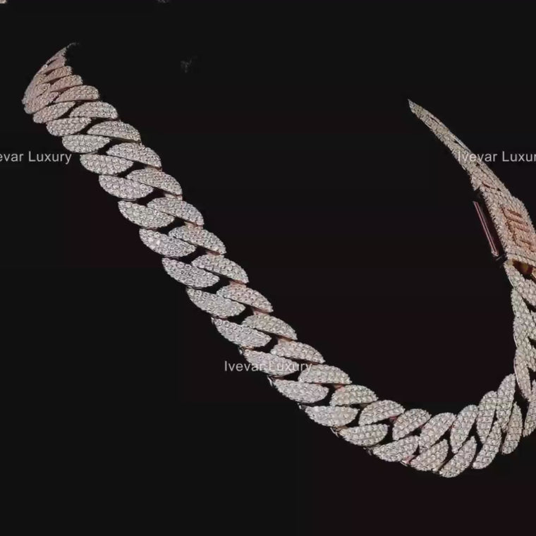 Iced Out Heavy Hollow Curb Moissanite Choker Necklace video