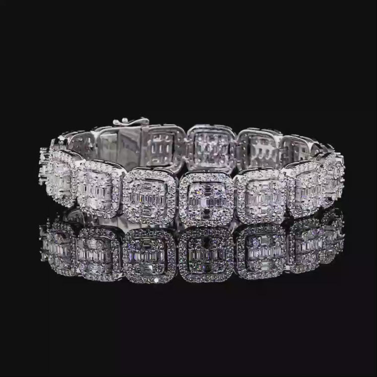 Round Cut Cushion Link Tennis Bracelet video
