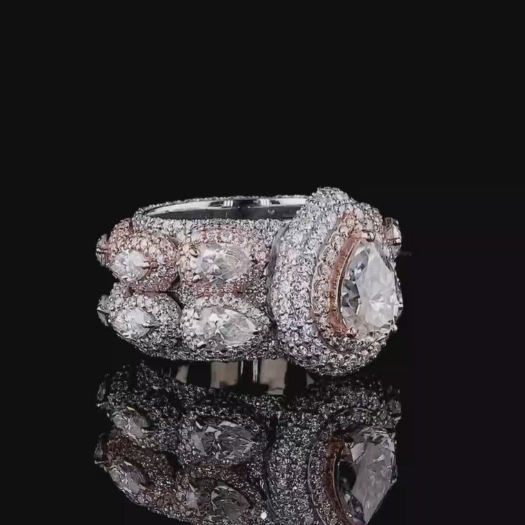 Pear Hip Hop Ring with Round and Marquise video