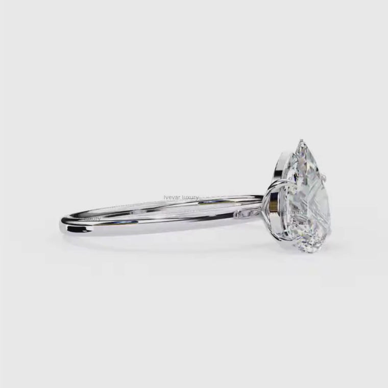Teardrop Pear Solitaire Engagement Ring video