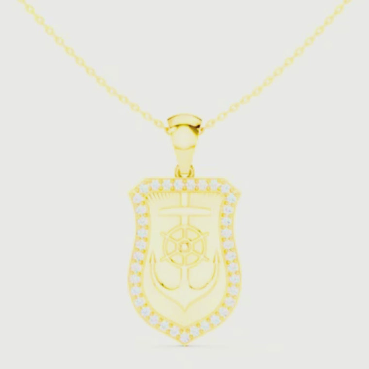 Dainty Geometric Shield Pendant video