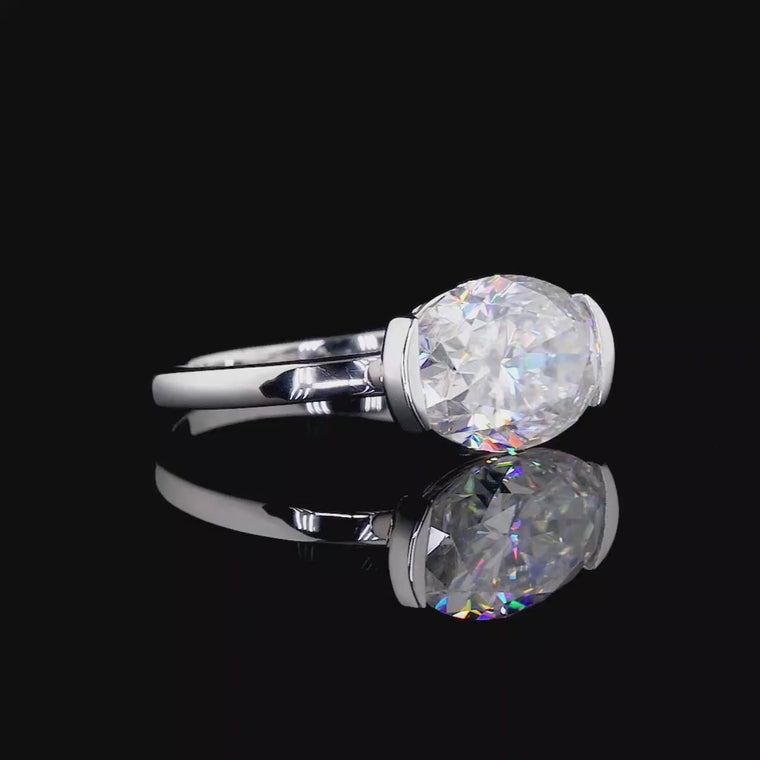 3.5 CT Oval Cut Minimalist Solitaire Ring video