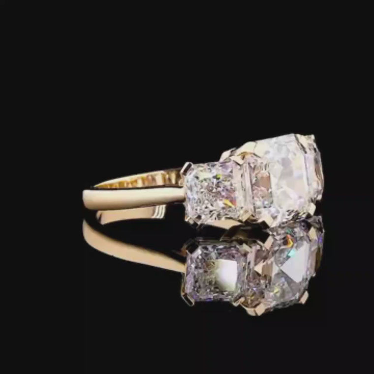 Asscher Cut Three Stone Engagement Ring video
