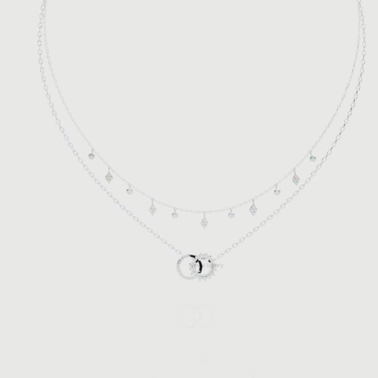Interlocking Circle Double Layered Chain Necklace video