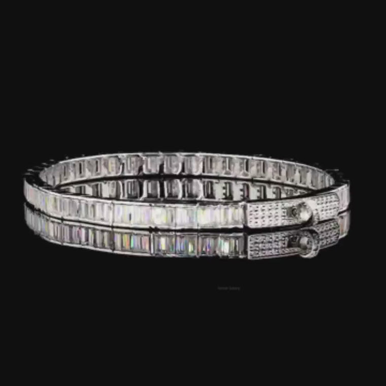 Emerald Cut Channel Set Tennis Bracelet video