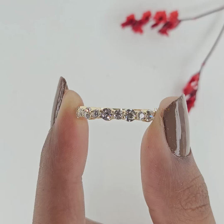 Round Cut Half Eternity Stacking Band video