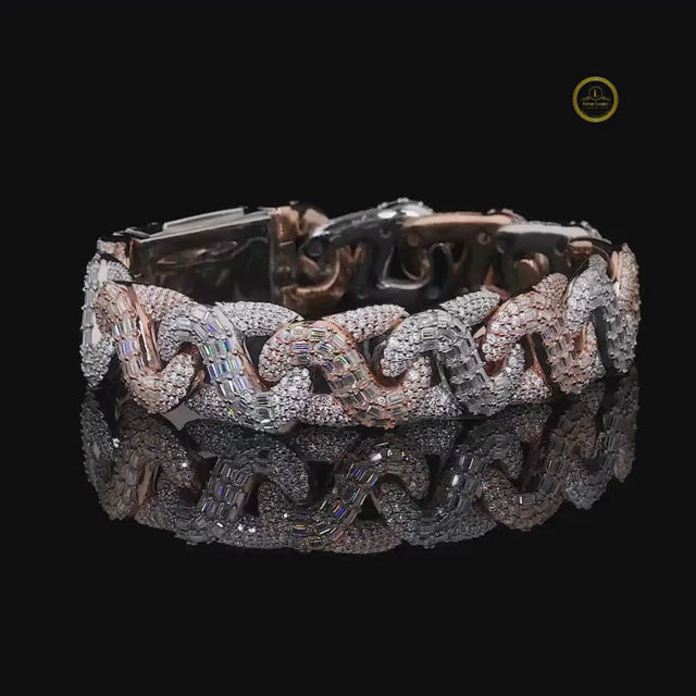 Mixed Cut Two Tone Cuban Link Bracelet video
