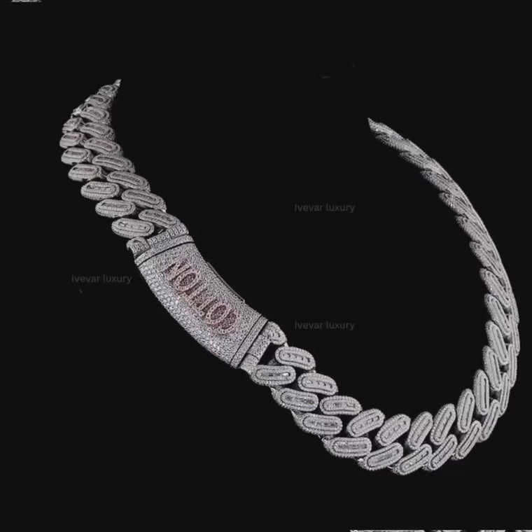 Custom COTTON Alphabet Clasp Capsule Link Chain Covered in Pave video