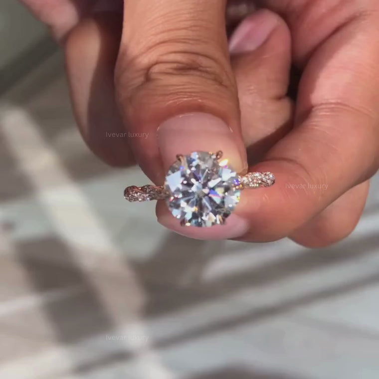 Swirling Solitaire Round Cut Engagement Ring video