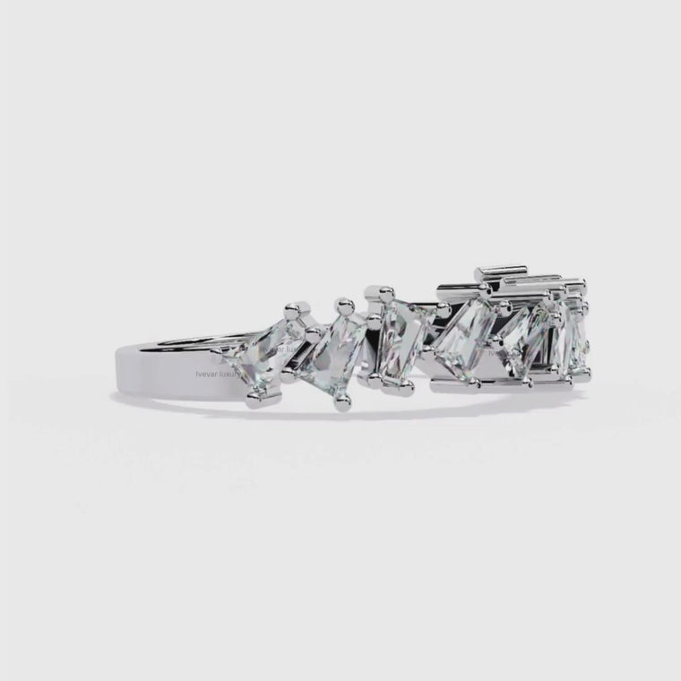 Baguette & Round Cut Eternity Ring Wedding Band video