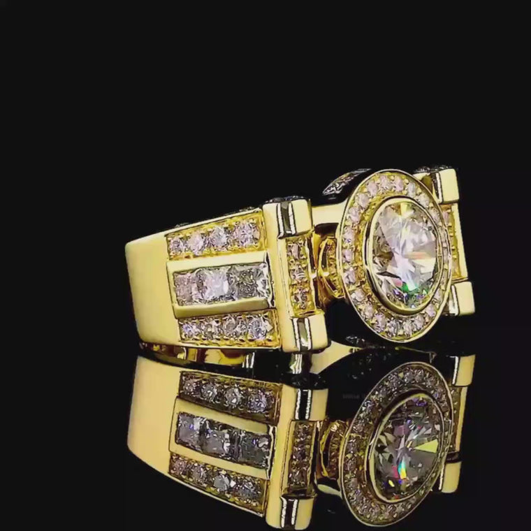 Yellow Gold Round White Ring video