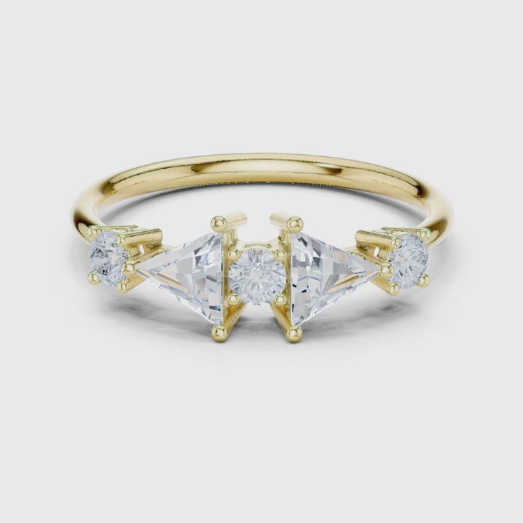 Round & Trillion Cut Engagement Ring video
