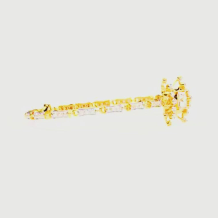 Princess And Round Cut Vintage Style Tennis Bracelet video