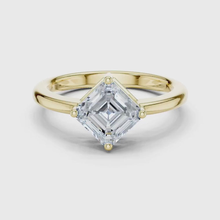 Brilliant Asscher Cut Ring With Classic Setting video