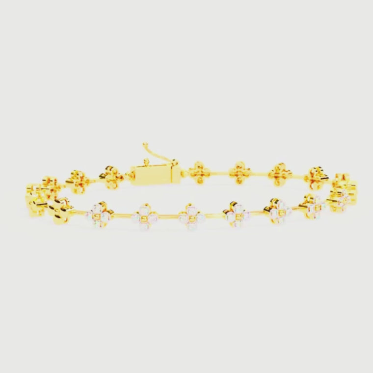 Floral Round Bracelet Featuring Intricately Set Petal Motifs video