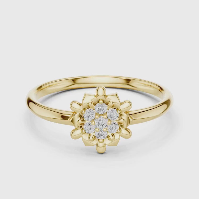 Round Cut Petal Cluster Ring video