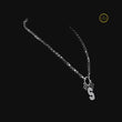 Custom Initial “S” Lab Grown Diamond Charm Necklace Silver Statement Chain