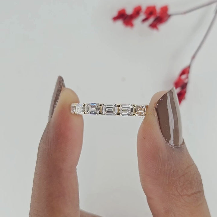 Emerald Cut Eternity Wedding Bands video
