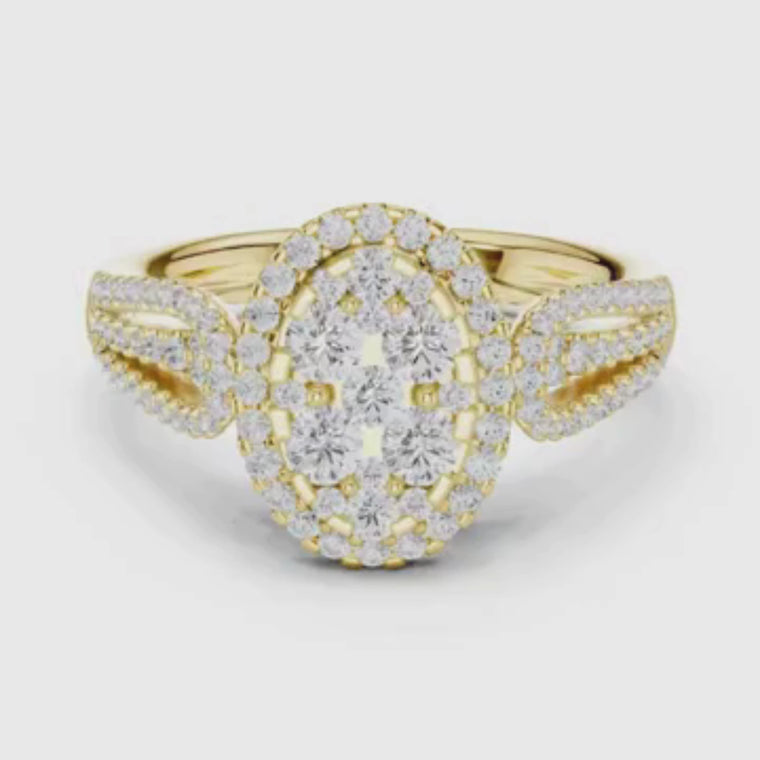 Radiant Shape Halo Cluster Ring video