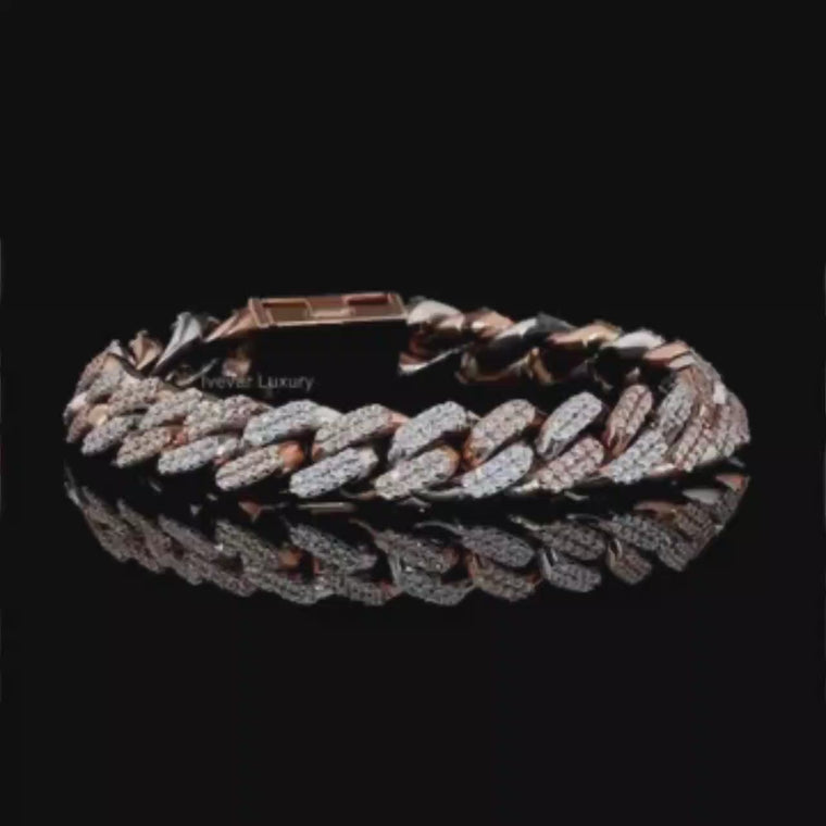 Round Cut Two-Tone Miami Cuban Link Bracelet video