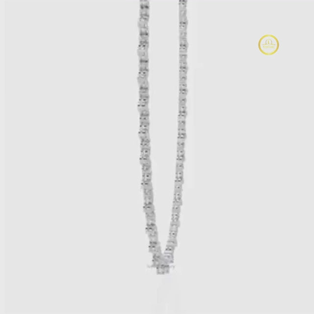 Round Cut Station Tennis Necklace video
