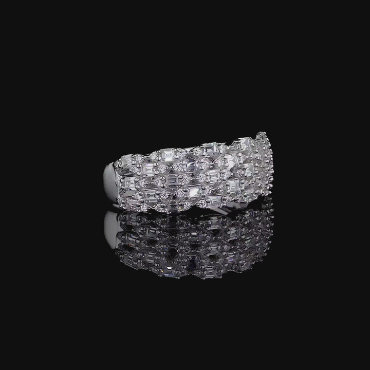 Multi Row Baguette & Round Cut Wedding Band video
