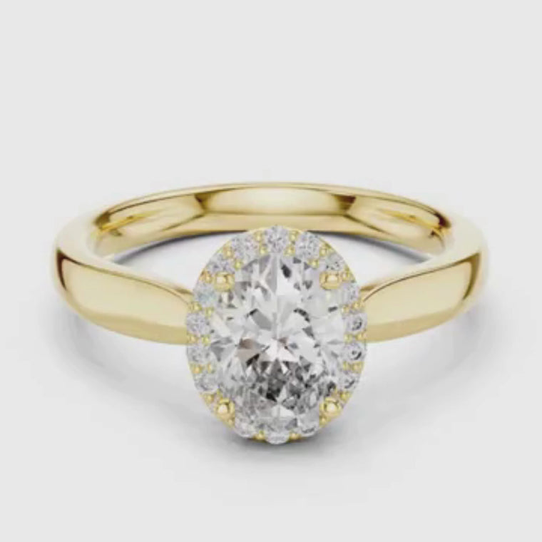 Oval Cut Halo Solitaire Ring video