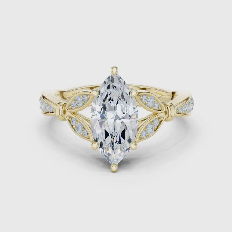 Marquise Cut Lab Diamond Wedding Ring video