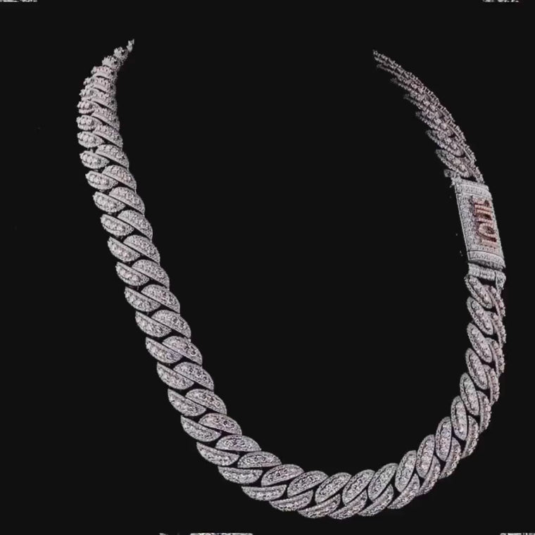 Iced Out Heavy Two Tone Lab Grown Diamond Choker Necklace video
