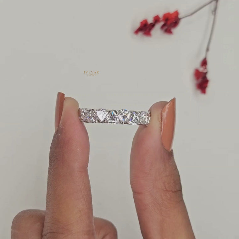 Trillion Cut Half Eternity Wedding Band video
