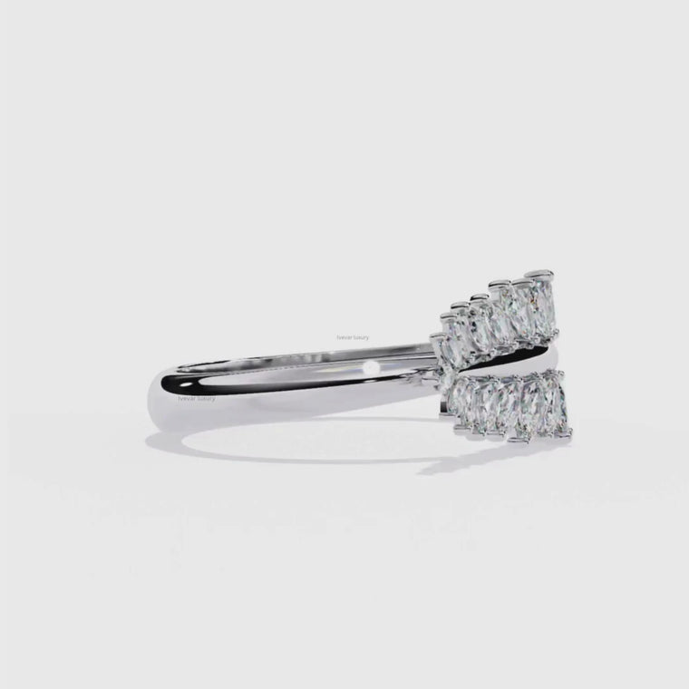 Marquise Cut Leaf Wrap Ring with Yellow Gold Band video