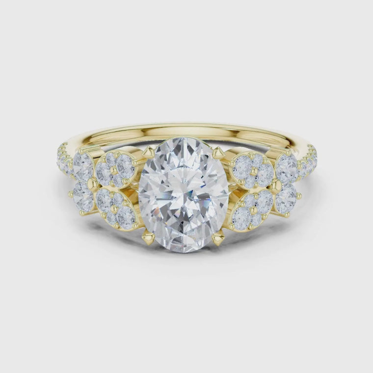 Oval Cluster Setting Engagement Ring video