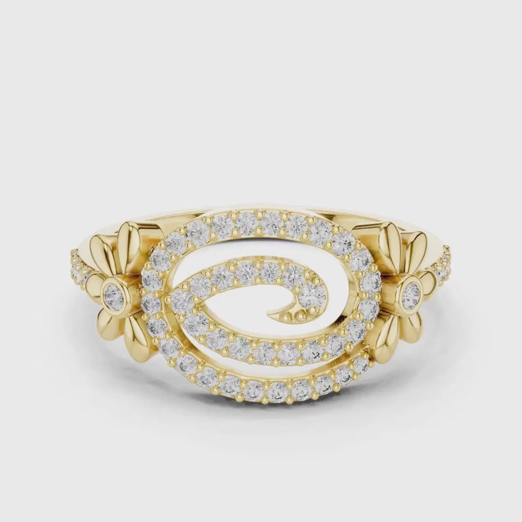 Round Open Swirl Pave Statement Ring video