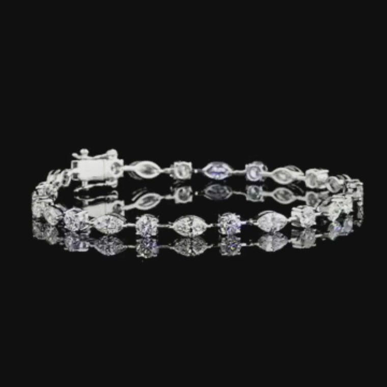 Alternating Marquise and Round Tennis Bracelet video