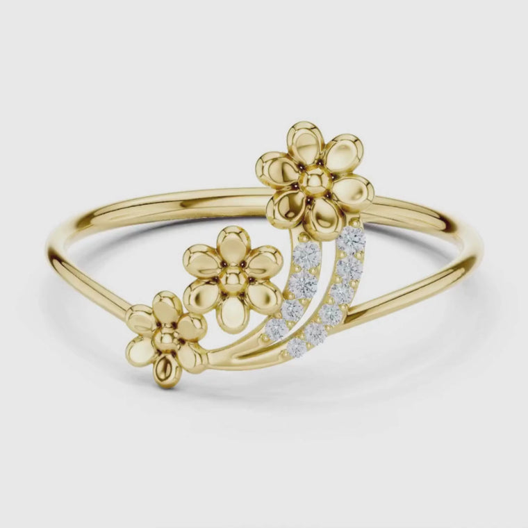 Round Floral Wrap Promise Ring video