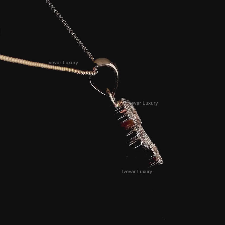 Baguette Cross Pendant Iced-Out Hip Hop Jewelry video