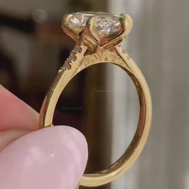 Marquise Cut Pave Engagement Ring video