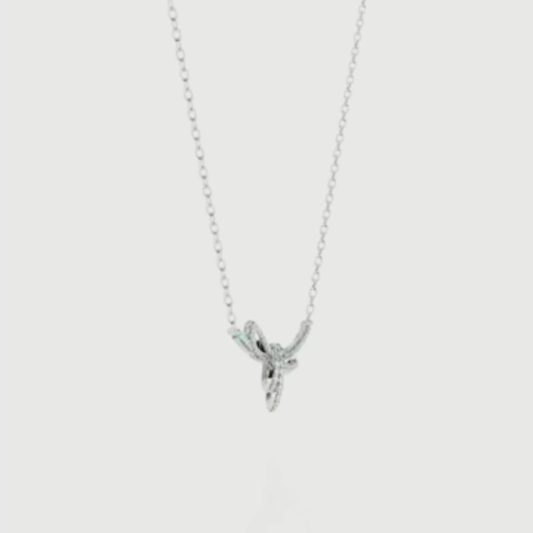 Bow Style Pave Knot Necklace video