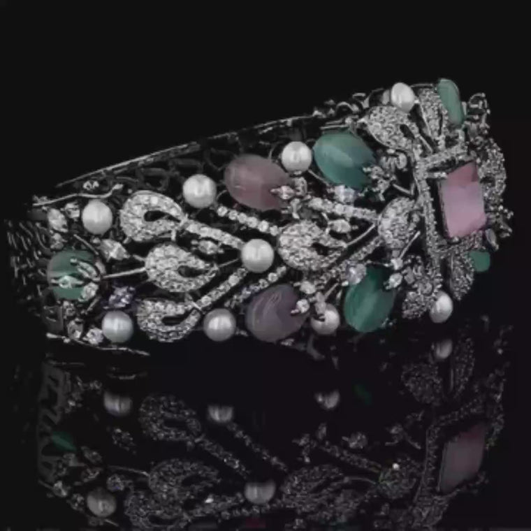 Vintage Floral Cut Cuff Bracelet video