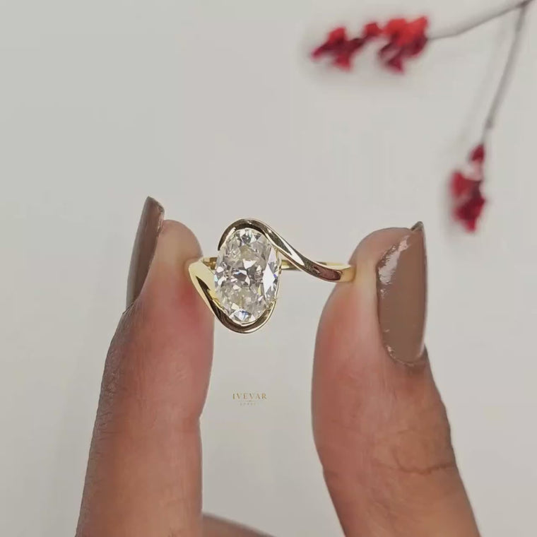 Oval Cut Bypass Ring with Half Bezel Setting video
