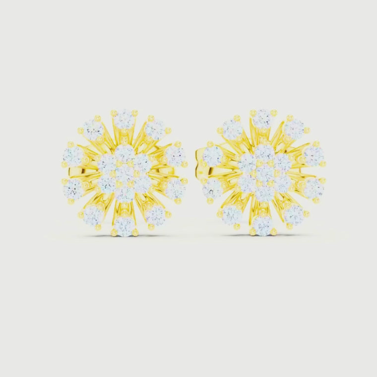 Sunburst Cluster Stud Earrings video