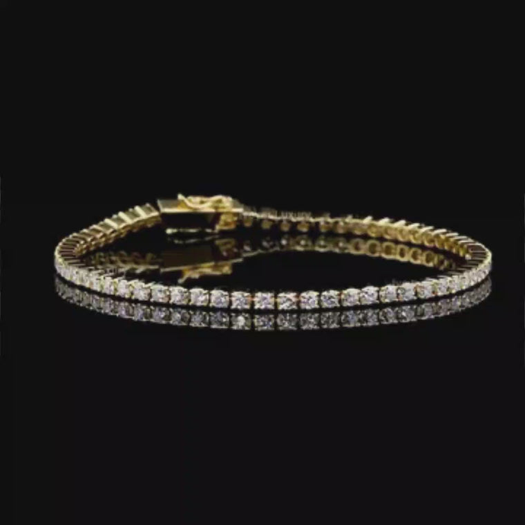 Round Cut Brilliant Four Prong Tennis Bracelet video