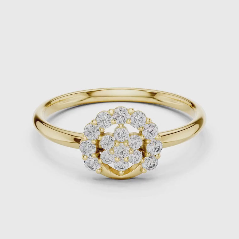 Art Deco Round Cut Cluster Anniversary Ring video