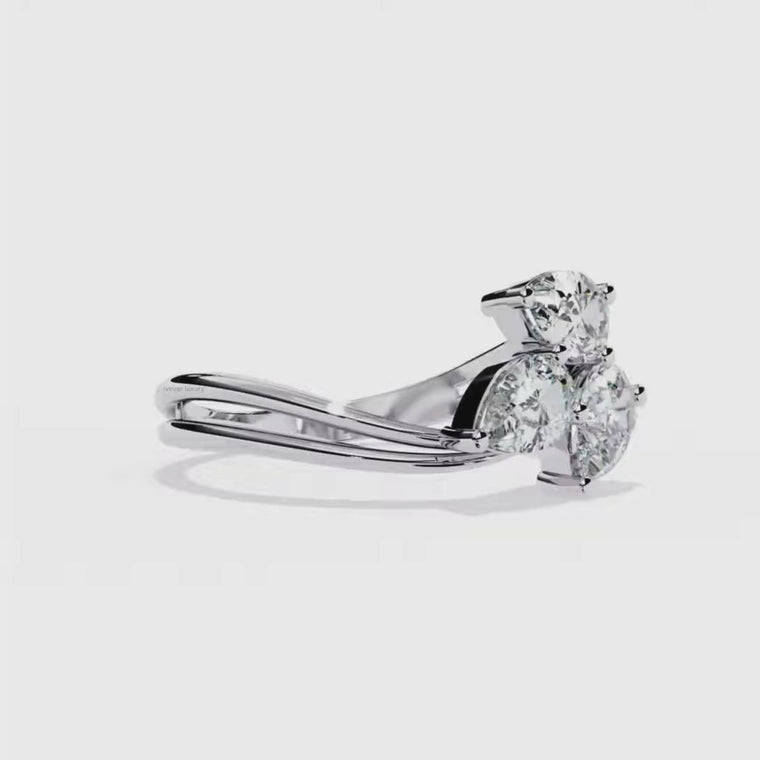 Triple Pear Ring with Twisted Band video