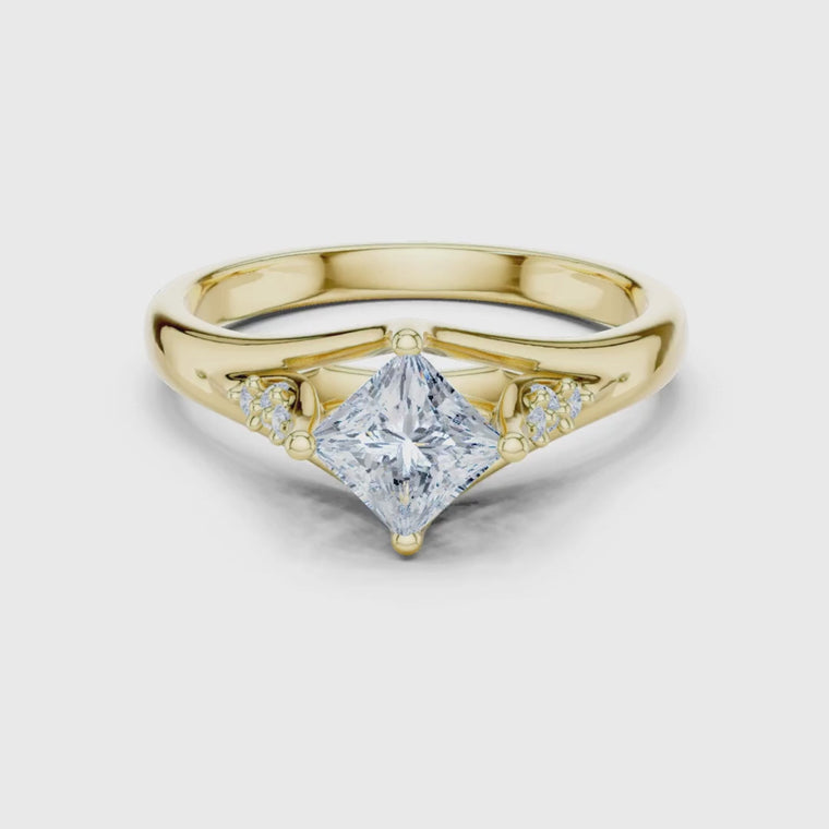 Princess Cut Halo Engagement Ring video