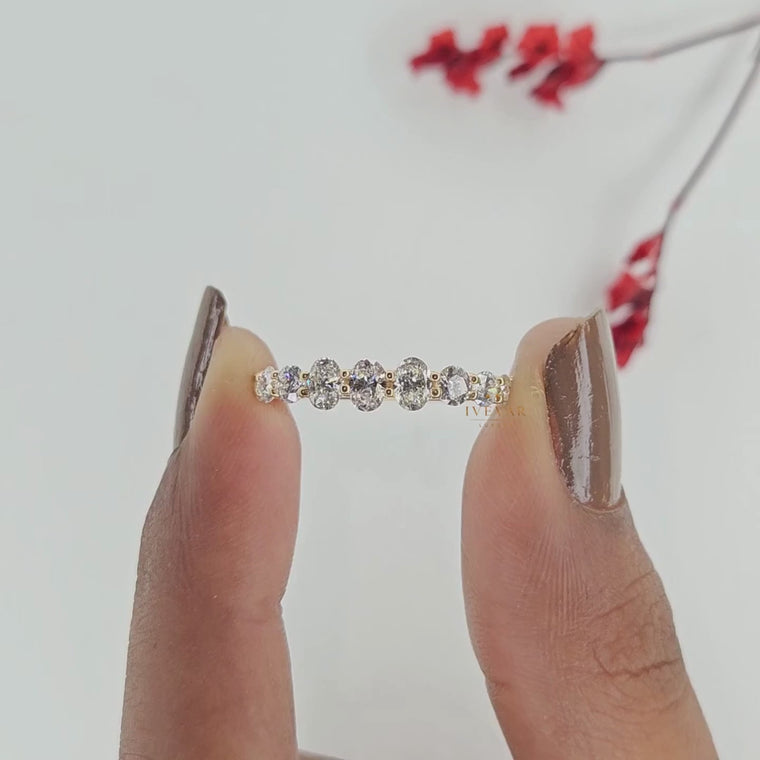 Oval Cut Half Eternity Wedding Band video
