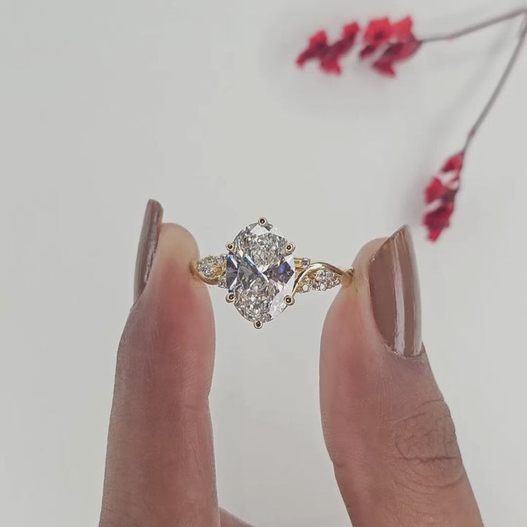 Nature Inspire Oval Cut Engagement Ring video